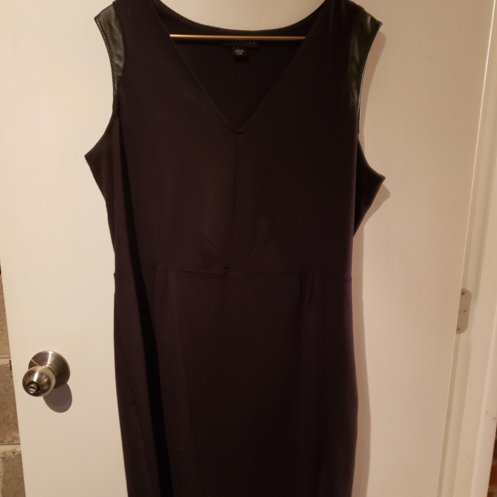 Attention leather capsleeve dress